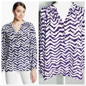 Lilly Pulitzer Purple and White Blouse